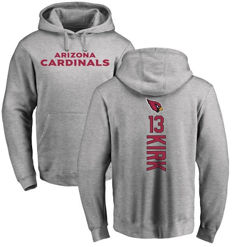 Arizona Cardinals Men Ash Christian Kirk Backer NFL Football #13 Pullover Hoodie Sweatshirts->nfl t-shirts->Sports Accessory